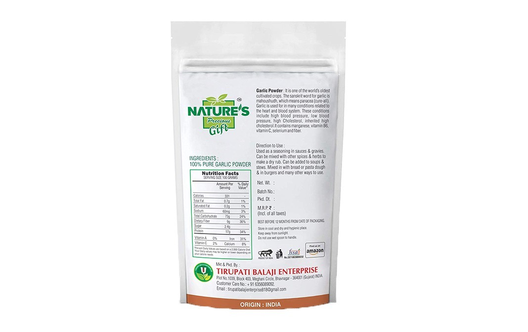 Nature's Gift Garlic Powder    Pack  100 grams